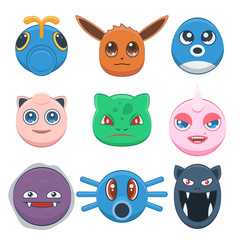 Cute cartoon monster set