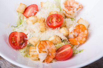 Seafood caesar salad