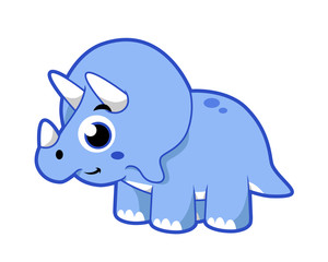 Cute illustration of a Triceratops dinosaur.