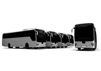 Buss fleet / 3D render image representing a buss fleet 