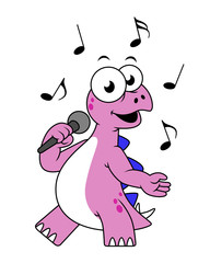 Illustration of a singing Stegosaurus.
