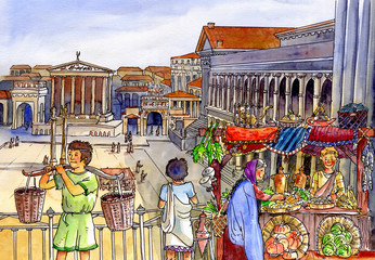 Marktplatz, Forum Romanum - obrazy, fototapety, plakaty