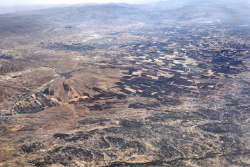 Fototapeta na wymiar Aerial view of the Beqaa Valley, Lebanon