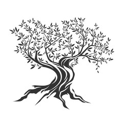 Olive tree silhouette icon isolated