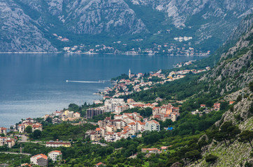 Fototapeta na wymiar Panoramic view of Kotor bay
