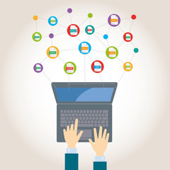 File extensions with computers illustration