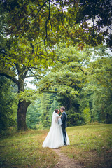 Wedding shot of bride and groom