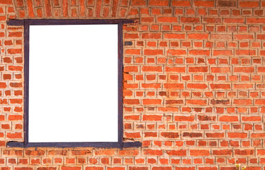blank billboard on brick wall for new advertisement