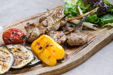 Roast lamb on the bone