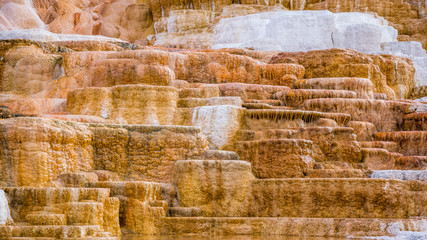 Close-up view of the terrace at Mammoth Hot Springs, Yellowstone National Park, Wyoming, USA