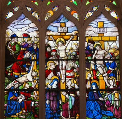 Stained Glass in Batalha Monastery - Crucifixion of Jesus