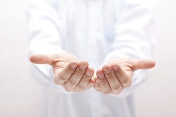 Open hands. Holding, giving, showing concept.