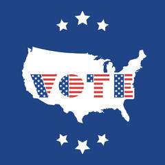 USA Voting Design Concept with Map