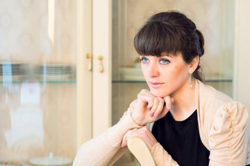 Young girl in black dress