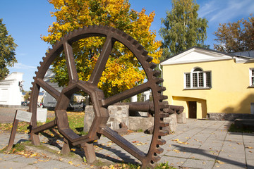 Fototapeta premium Old vintage gear in the governor's park, Petrozavodsk, Karelia, Russia.