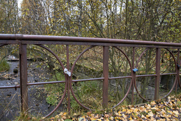 Old bridge in autumn, Petrozavodsk, Karelia