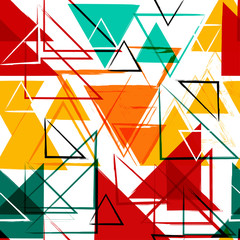 Fototapety  Seamless universal geometric modern pattern. Grunge texture. Triangles. Vector illustration. Abstract geometric shapes