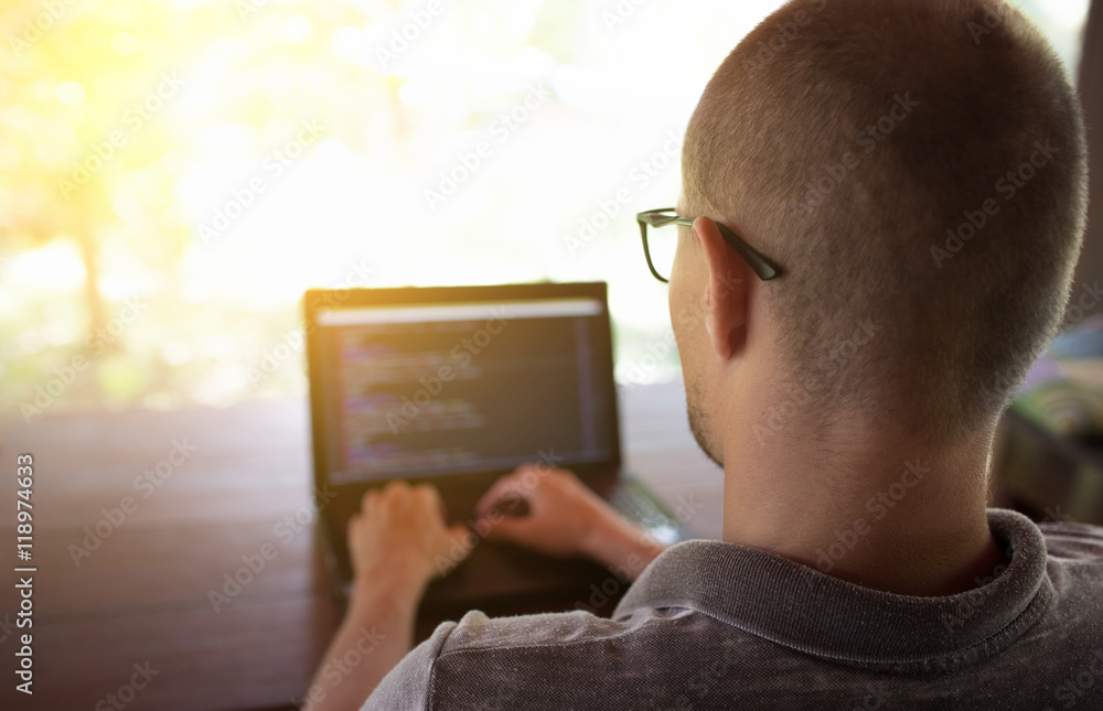 Poster hacker at work