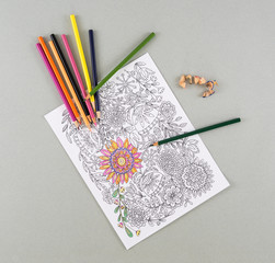 Adult Coloring Page Scene