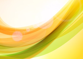 Abstract colorful wave background. Bright shining sun. Summer or spring background. Wave background with light effects. Vector illustration