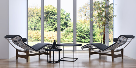 Modern Living room 3d render