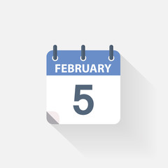 5 february calendar icon