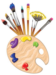 Brushes and Palette