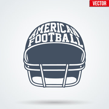 Sports symbol helmet of American football with typography