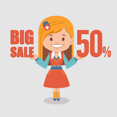 Big discounts , seasonal sale, banner.