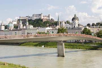 Panorama Salzburga - widok od strony rzeki