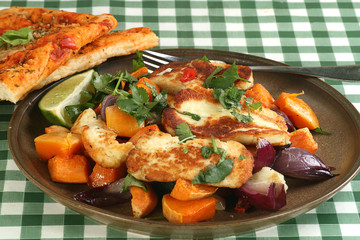 Haloumi with roast vegetables