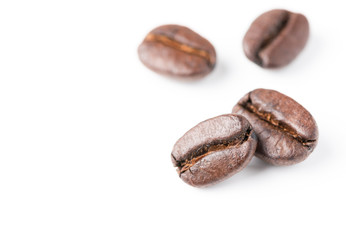 coffee beans isolated on white