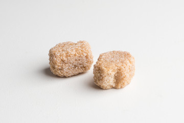 Pure Sugar Cane Cubes on a white background
