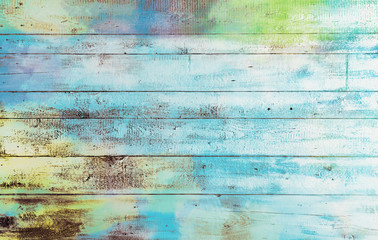 Fototapeta na wymiar Old stained wooden board background, empty copy space