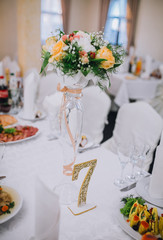 Wedding table. Restaurant interior