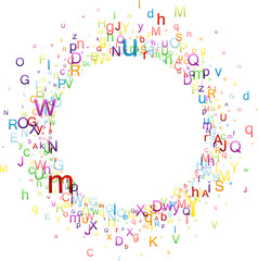 Round background with letters.