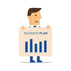 Businessman illustration of business plan