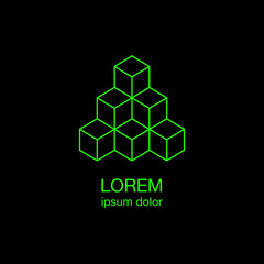 cubes lines logo design concept, vector logo template