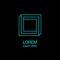 optical illusion logo template, vector