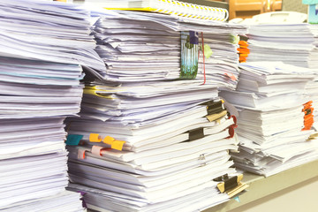pile of document on desk
