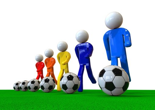 Football concept / 3D render image representing football