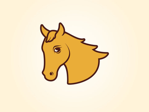 Horsehead vector illustration. Beautiful brown horse. Horse icon