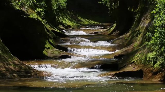 Loop features The Potholes at Indiana's Fall Creek Gorge.