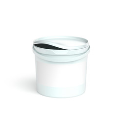 3d illustration white plastic jar for paint