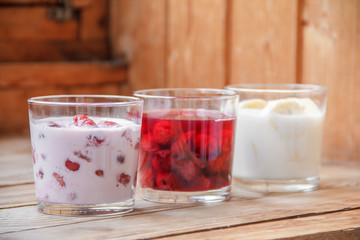 Tasty breakfast. Fruit dessert.