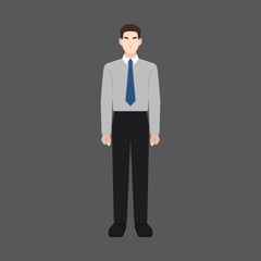 A male avatar of professions people. Front view. Full body. Flat style icons. Occupation avatar. Business man / employee icon. Vector illustration