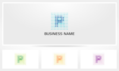 Letter P Pixel Dots Logo