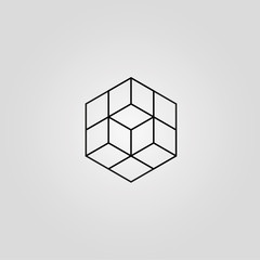 cube minimal logo concept, vector logo template