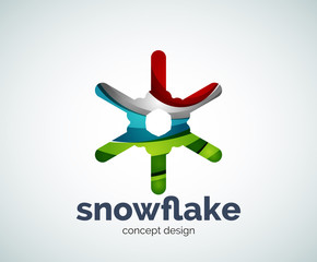 Vector Christmas snowflake logo template