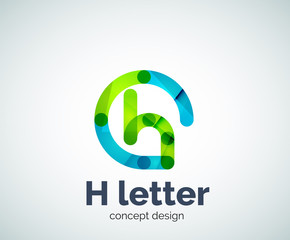 Fototapeta premium Abstract H geometric letter logo template